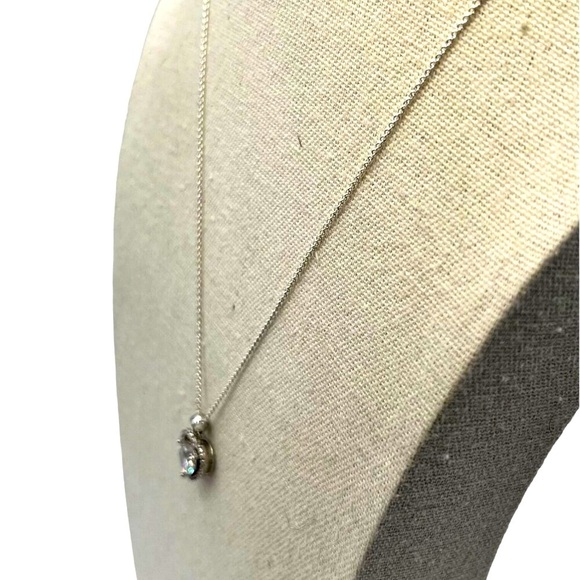 Heart-Shaped Cubic Zirconia Pendant Necklace In 925 Sterling Silver.   A38 - Picture 5 of 10